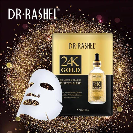 Masque Visage 24K Gold Radiance & Anti-Âge – Lot de 5 Masques (Dr. Rashel, 25 g chacun)